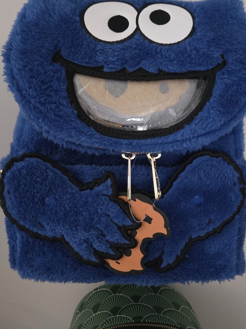 Loungefly Blue Fuzzy Sesame Street Loungefly With Cookie Coin Purse